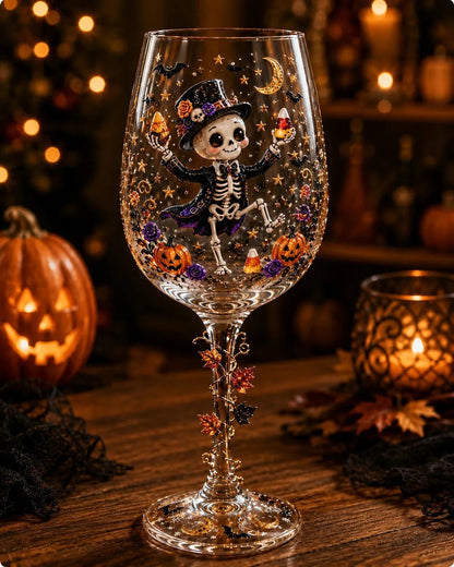 6-Piece Christmas Wine Glass Set – Festive 3D Holiday Glasses Gift Box