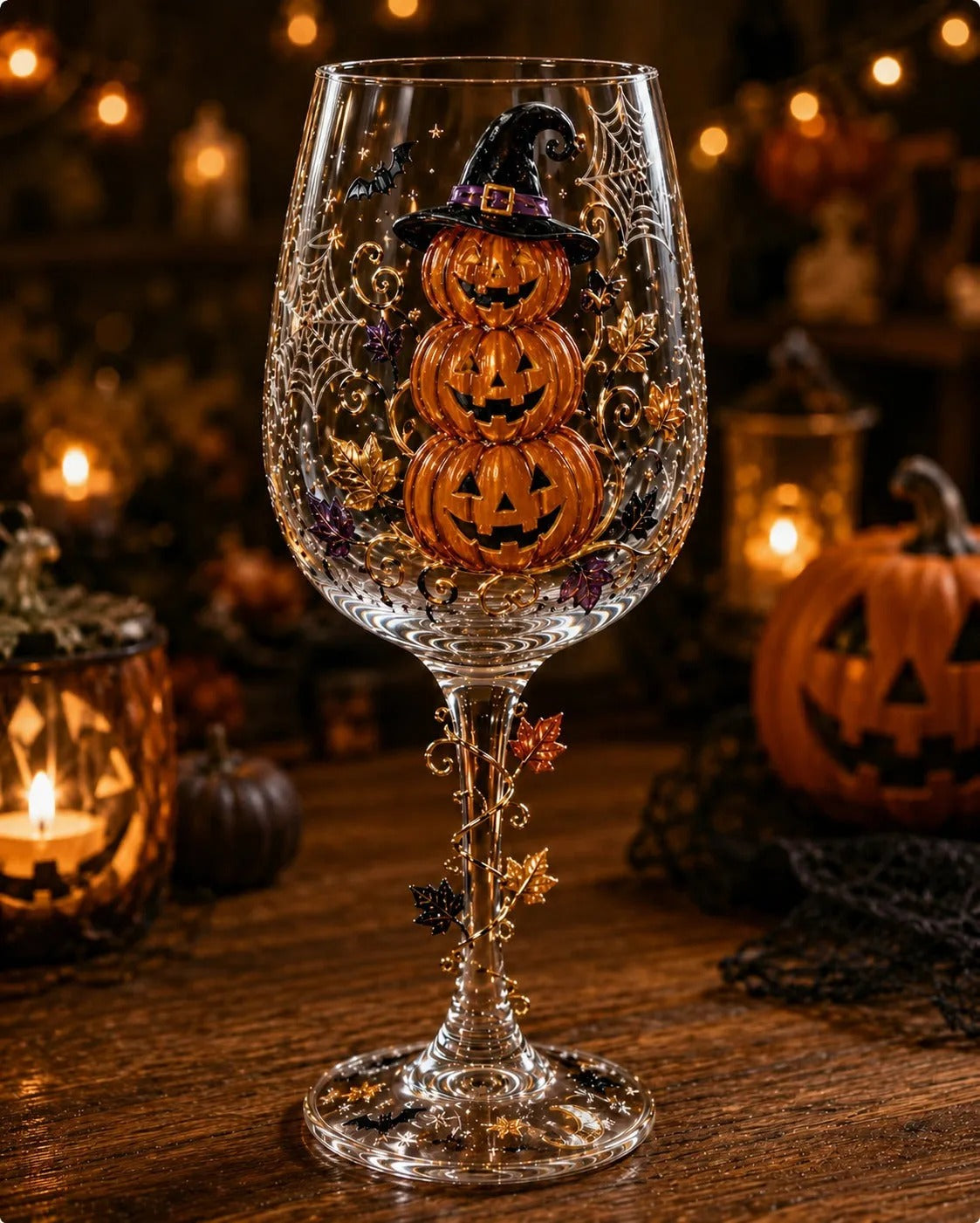 6-Piece Christmas Wine Glass Set – Festive 3D Holiday Glasses Gift Box