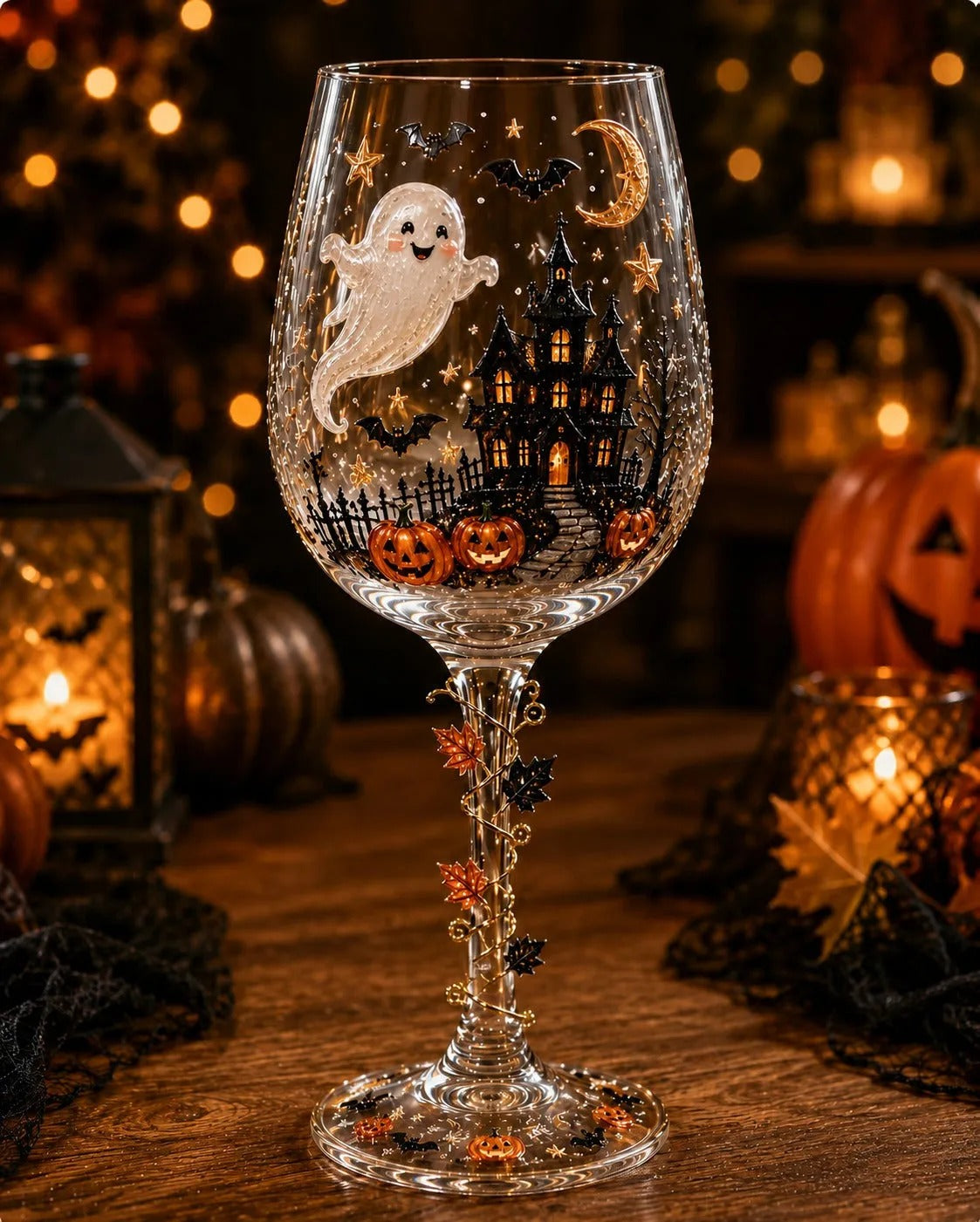 6-Piece Christmas Wine Glass Set – Festive 3D Holiday Glasses Gift Box