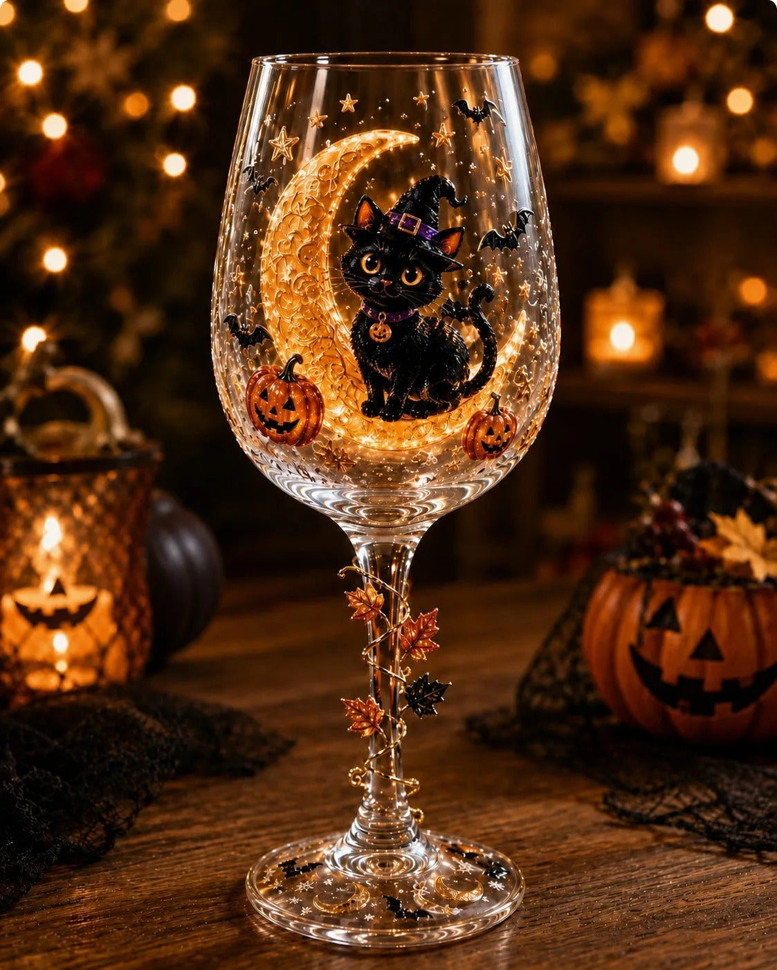 6-Piece Christmas Wine Glass Set – Festive 3D Holiday Glasses Gift Box