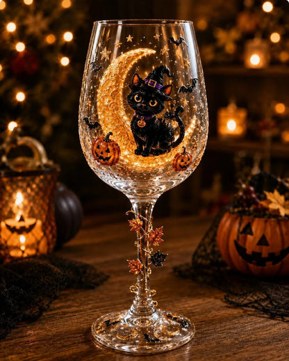 6-Piece Christmas Wine Glass Set – Festive 3D Holiday Glasses Gift Box
