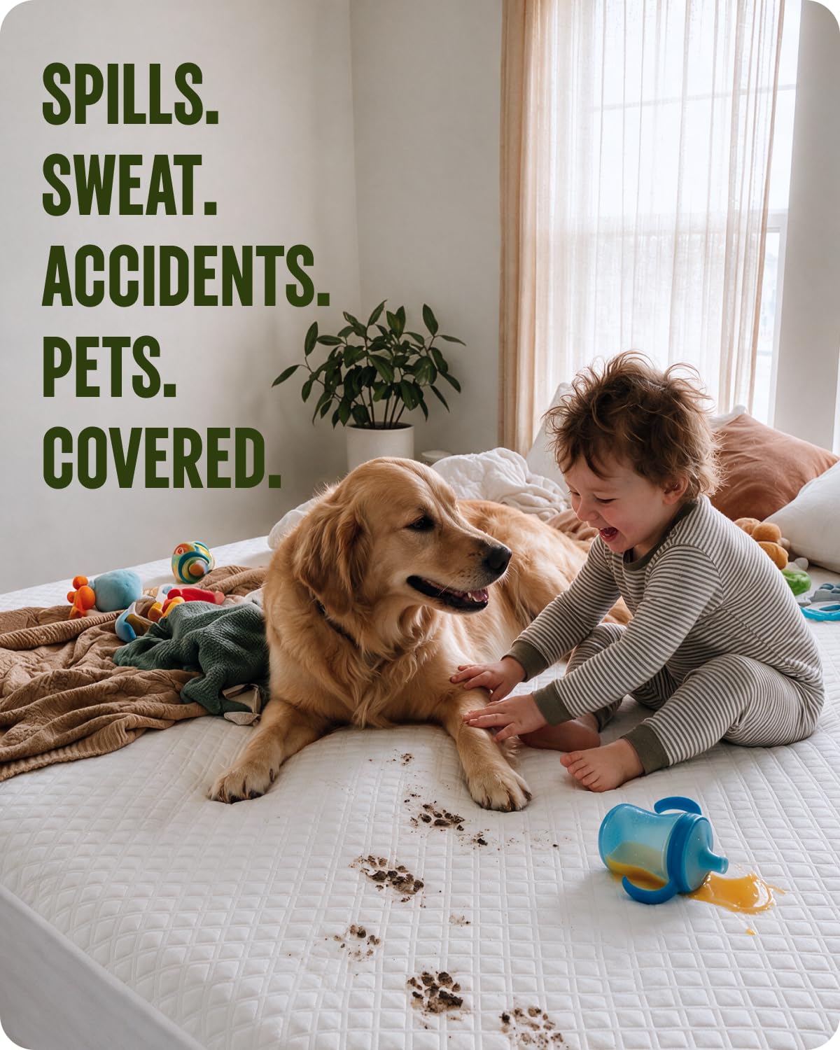 Waterproof Mattress Protector – Soft, Quiet & Washable Bed Cover